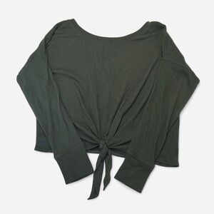 Olive Green Tie-Front Top
